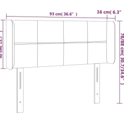 Tete de lit avec oreilles Creme 93x16x78/88 cm Tissu