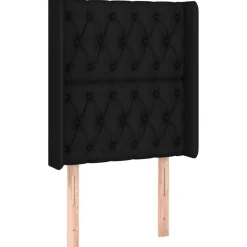 Tete de lit avec oreilles Noir 83x16x118/128 cm Tissu