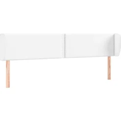Tete de lit avec oreilles Blanc 183x23x78/88 cm Similicuir