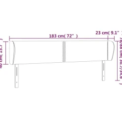 Tete de lit avec oreilles Blanc 183x23x78/88 cm Similicuir