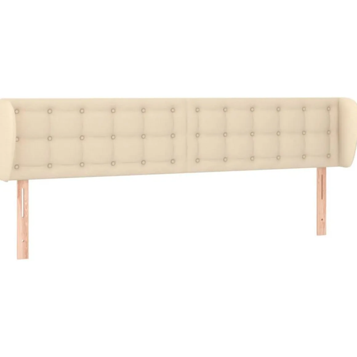 Tete de lit avec oreilles Creme 203x23x78/88 cm Tissu