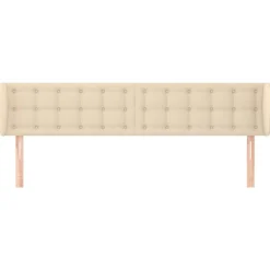 Tete de lit avec oreilles Creme 203x23x78/88 cm Tissu