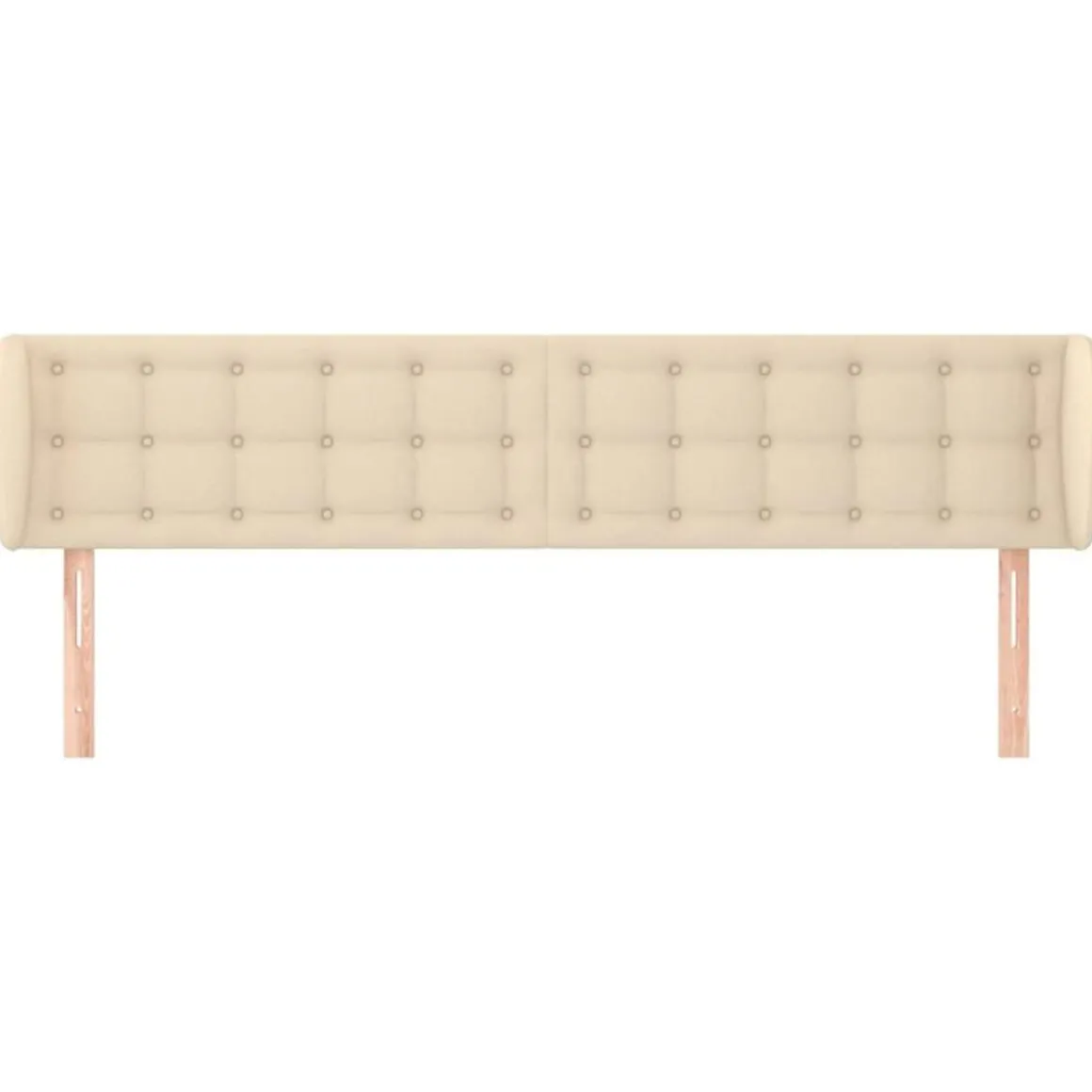 Tete de lit avec oreilles Creme 203x23x78/88 cm Tissu