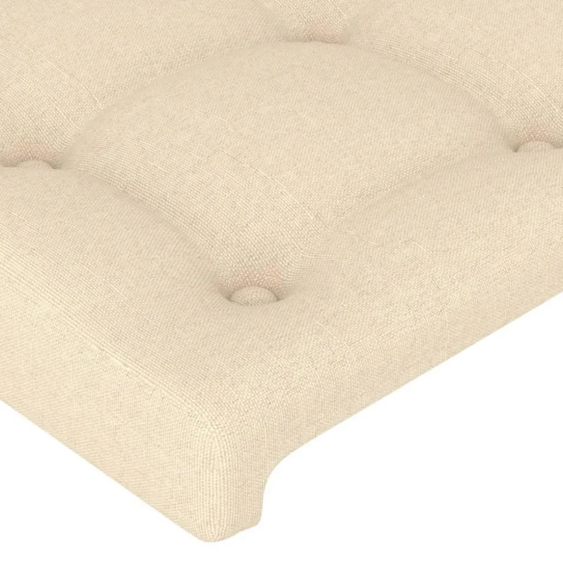 Tete de lit avec oreilles Creme 203x23x78/88 cm Tissu