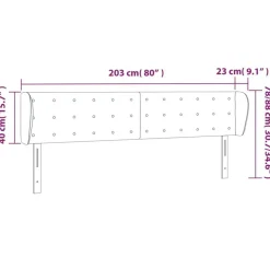 Tete de lit avec oreilles Creme 203x23x78/88 cm Tissu