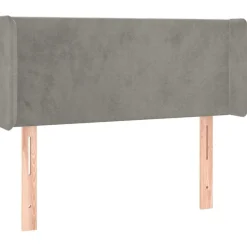 Tete de lit avec oreilles Gris clair 93x16x78/88 cm Velours