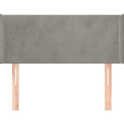 Tete de lit avec oreilles Gris clair 93x16x78/88 cm Velours