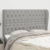 Tete de lit avec oreilles Gris clair 147x23x118/128 cm Tissu