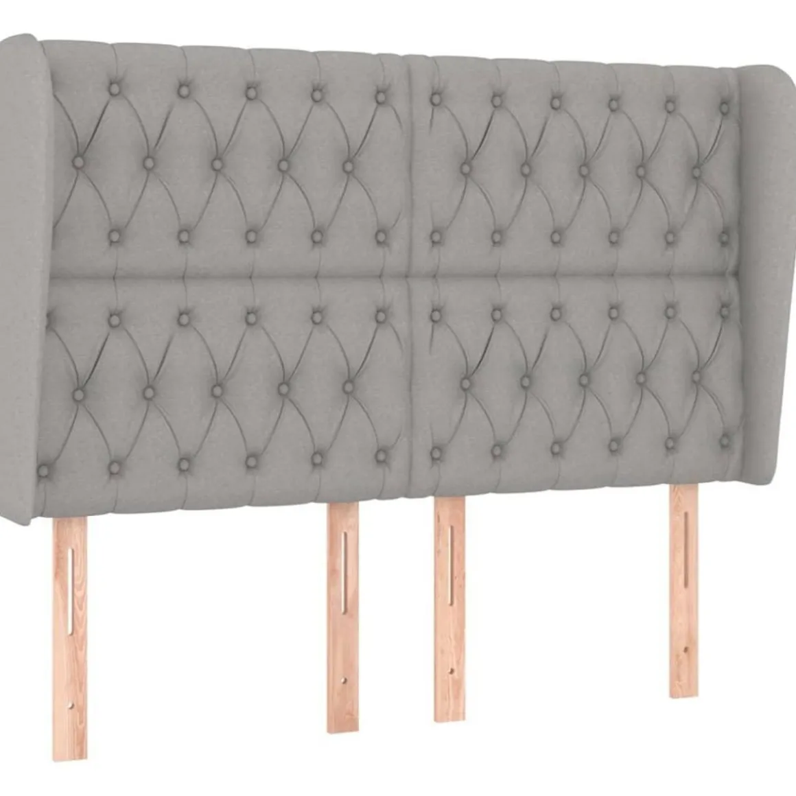 Tete de lit avec oreilles Gris clair 147x23x118/128 cm Tissu