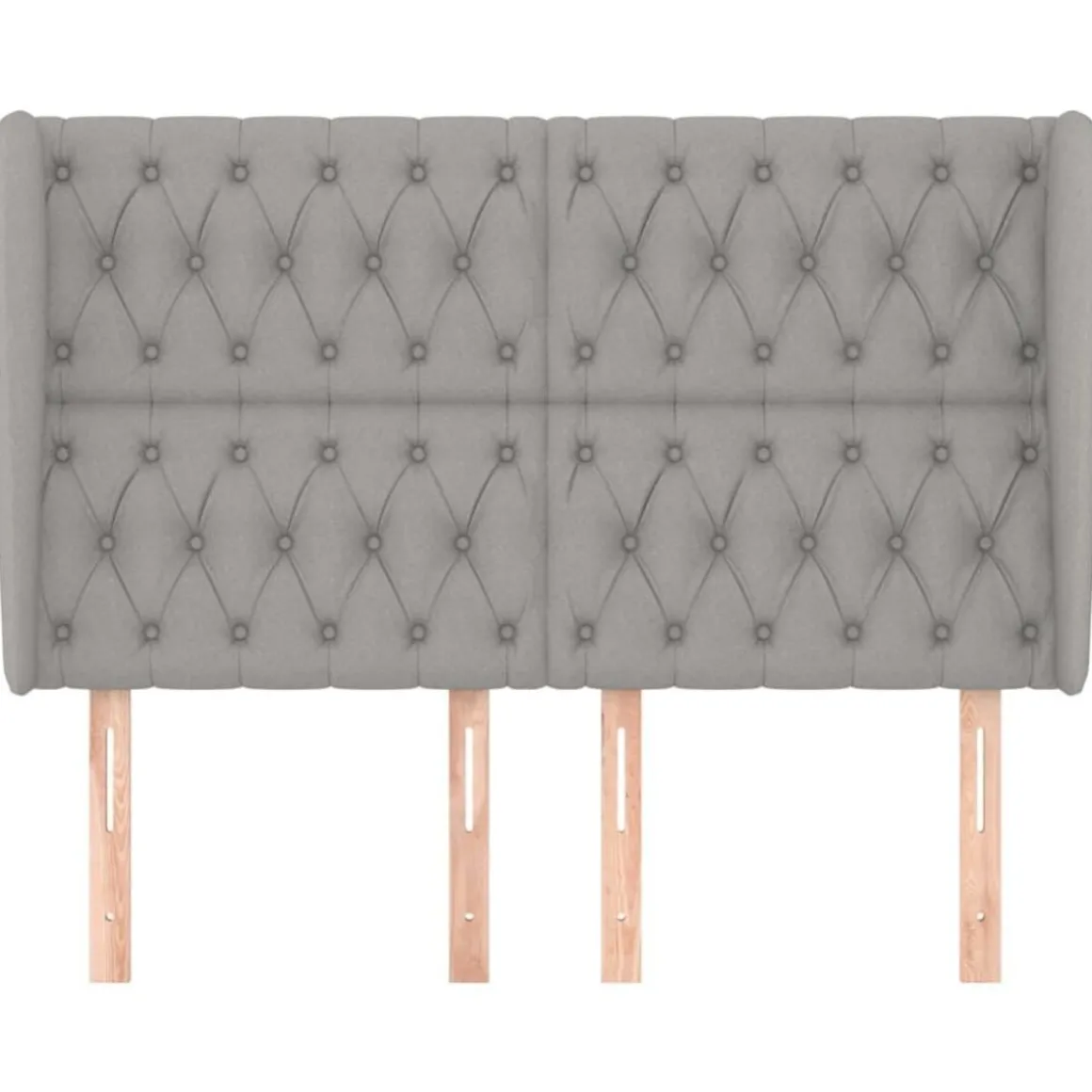 Tete de lit avec oreilles Gris clair 147x23x118/128 cm Tissu