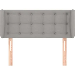 Tete de lit avec oreilles Gris clair 83x23x78/88 cm Tissu