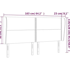 Tete de lit avec oreilles Blanc 163x23x118/128 cm Similicuir