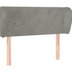 Tete de lit avec oreilles Gris clair 93x23x78/88 cm Velours