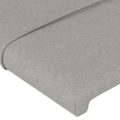 Tete de lit avec oreilles Gris clair 103x16x78/88 cm Tissu
