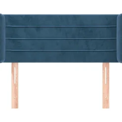 Tete de lit avec oreilles Bleu fonce 103x16x78/88 cm Velours