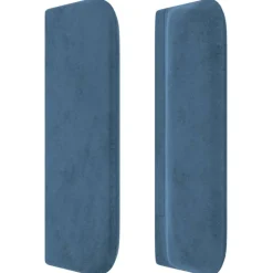 Tete de lit avec oreilles Bleu fonce 103x16x78/88 cm Velours