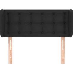 Tete de lit avec oreilles Noir 103x23x78/88 cm Similicuir