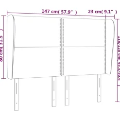 Tete de lit avec oreilles Cappuccino 147x23x118/128 cm