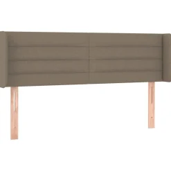 Tete de lit avec oreilles Taupe 147x16x78/88 cm Tissu