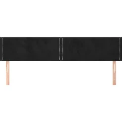 Tete de lit avec oreilles Noir 203x16x78/88 cm Velours