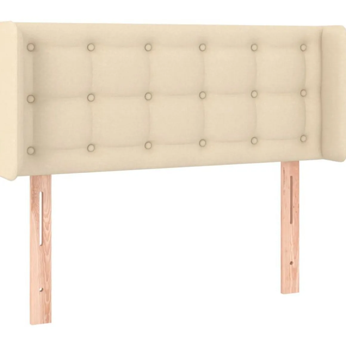 Tete de lit avec oreilles Creme 83x16x78/88 cm Tissu