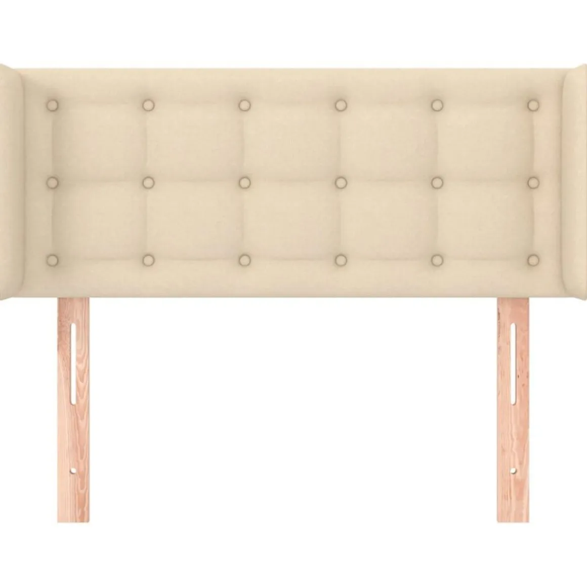 Tete de lit avec oreilles Creme 83x16x78/88 cm Tissu