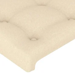 Tete de lit avec oreilles Creme 83x16x78/88 cm Tissu
