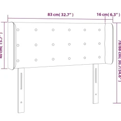 Tete de lit avec oreilles Creme 83x16x78/88 cm Tissu