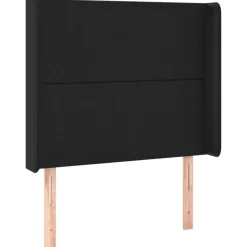 Tete de lit avec oreilles Noir 83x16x118/128 cm Similicuir