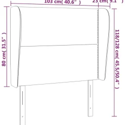 Tete de lit avec oreilles Cappuccino 103x23x118/128 cm