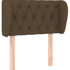 Tete de lit avec oreilles Marron Fonce 83x23x78/88 cm Tissu