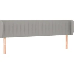 Tete de lit avec oreilles Gris clair 203x23x78/88 cm Tissu