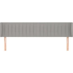 Tete de lit avec oreilles Gris clair 203x23x78/88 cm Tissu