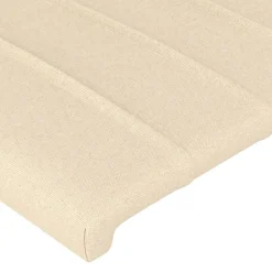 Tete de lit avec oreilles Creme 103x23x118/128 cm Tissu