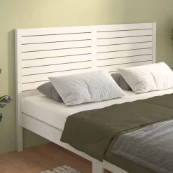 Tete de lit Blanc 126x4x100 cm Bois massif de pin