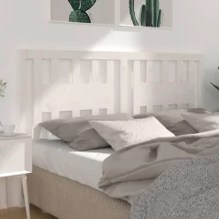 Tete de lit Blanc 146x4x100 cm Bois massif de pin