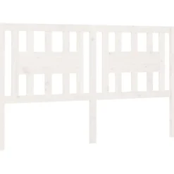 Tete de lit Blanc 146x4x100 cm Bois massif de pin