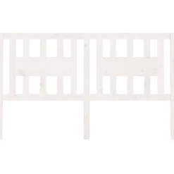 Tete de lit Blanc 146x4x100 cm Bois massif de pin