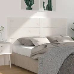 Tete de lit Blanc 206x4x100 cm Bois massif de pin