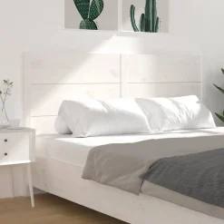 Tete de lit Blanc 206x4x100 cm Bois massif de pin
