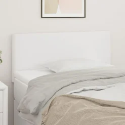 Tete de lit Blanc 100x5x78/88 cm Similicuir