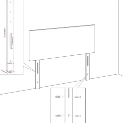 Tete de lit Blanc 100x5x78/88 cm Similicuir