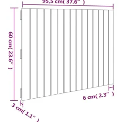 Tete de lit murale Blanc 95,5x3x60 cm Bois massif de pin