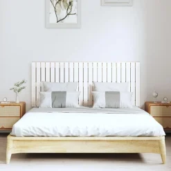 Tete de lit murale Blanc 147x3x60 cm Bois massif de pin