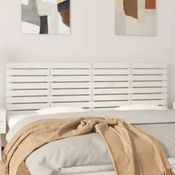 Tete de lit murale Blanc 166x3x63 cm Bois massif de pin