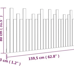 Tete de lit murale Marron miel 159,5x3x80 cm Bois massif de pin