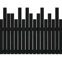 Tete de lit murale Noir 108x3x80 cm Bois massif de pin