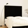 Tete de lit murale Noir 140x3x110 cm Bois massif de pin