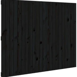 Tete de lit murale Noir 140x3x110 cm Bois massif de pin