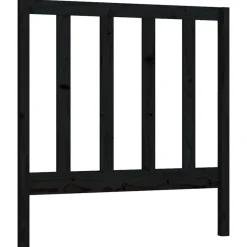 Tete de lit Noir 95x4x100 cm Bois massif de pin